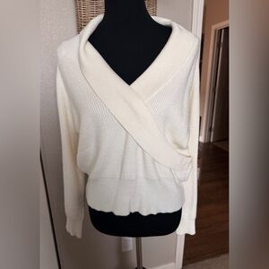 Women’s Cream Wrap Front Sweater
